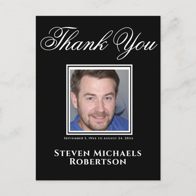 Carte postale photo de remerciement (Devant)