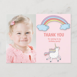 Carte Postale Photo de remerciement d'anniversaire Enfant Arc-en