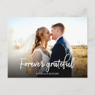 Carte Postale Photo de remerciement de mariage élégant et éterne