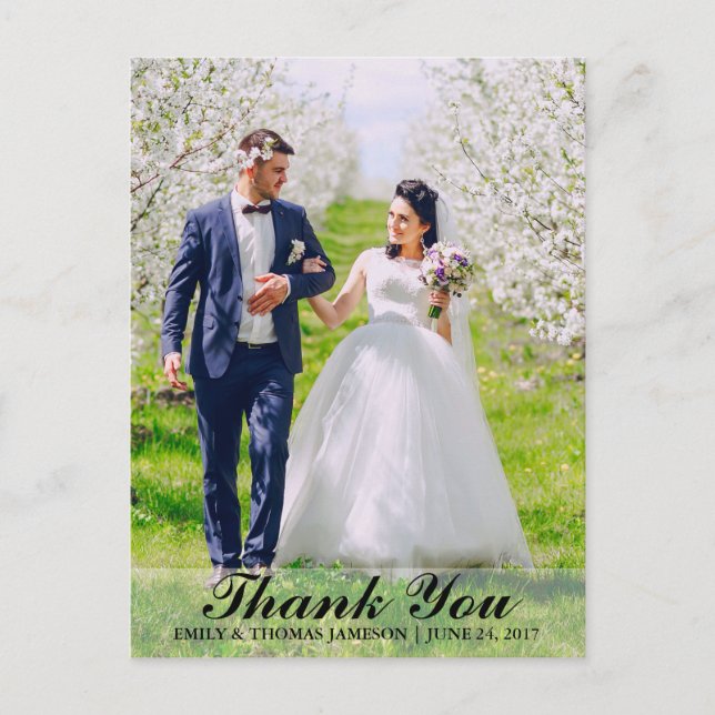 Carte postale photo de remerciement de mariage mar (Devant)