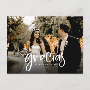 Carte Postale Photo de remerciement de mariage mignon Gracias