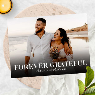 Carte Postale Photo de remerciement de mariage simple pour toujo