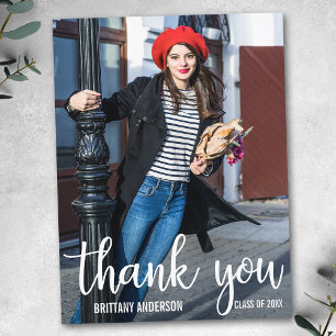 Carte Postale Photo de remerciement de remise de diplôme moderne