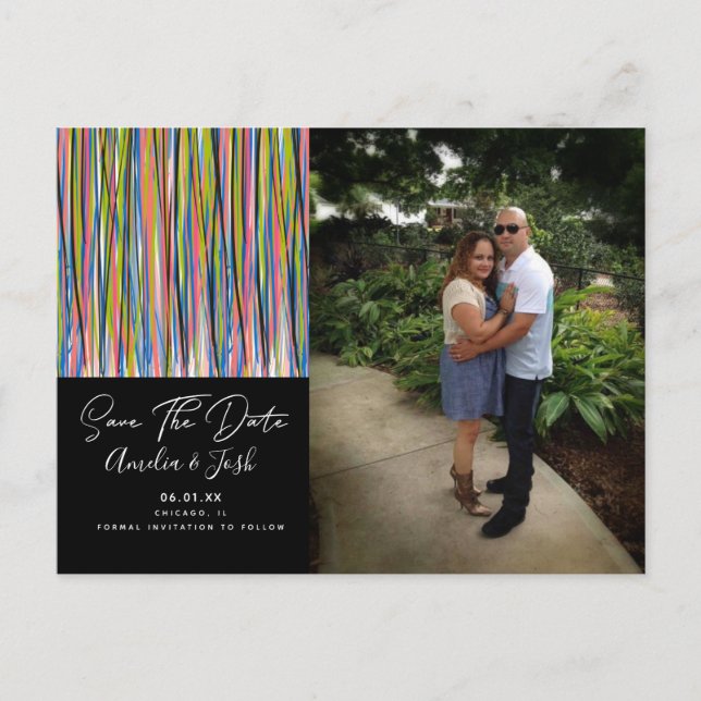 Carte postale photo de sauvegarde de date abstrait (Devant)