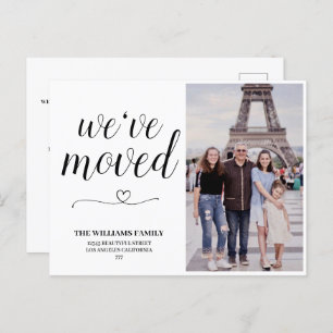 Carte Postale Photo de script minimaliste Nous avons déplacé une