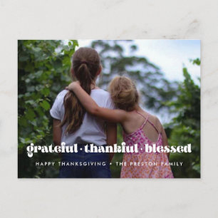 Carte Postale Photo de Thanksgiving reconnaissant merci bénédict