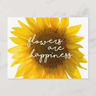 Carte Postale Photo de tournesol réel Champ Fleurs sont bonheur
