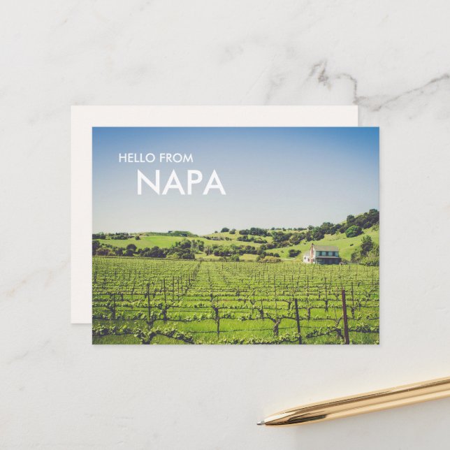 Carte postale photo de vignoble de Napa (Devant/Arrière en situation)