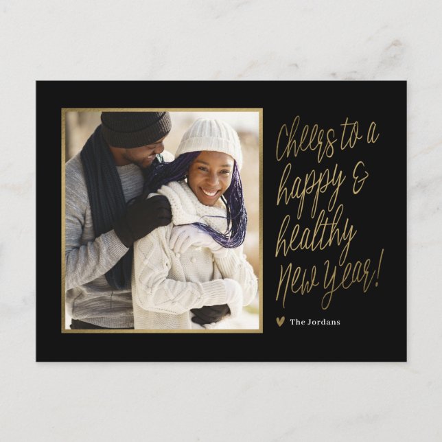 Carte postale photo de vœux pour une année heureus (Devant)