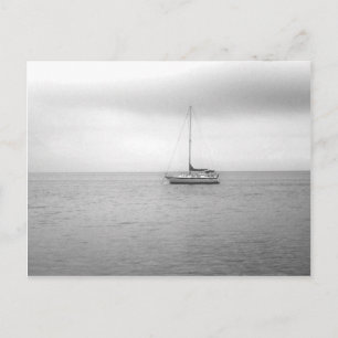 Carte Postale Photo de voilier noir et blanc