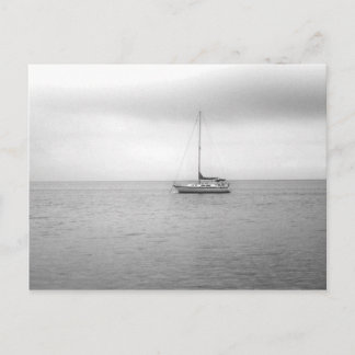 Carte Postale Photo de voilier noir et blanc