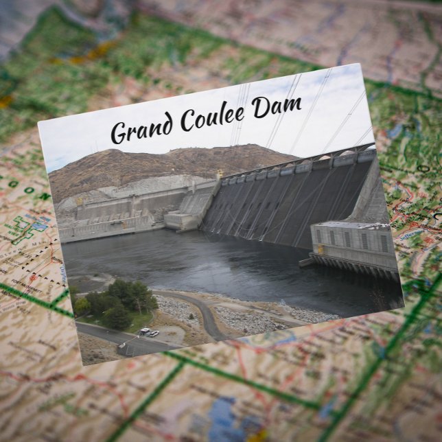 Carte Postale Photo de voyage du barrage Grand Coulee (In Situ Map)