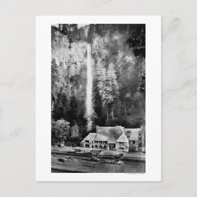 Carte Postale Photo des chutes Multnomah et de la loge (Devant)