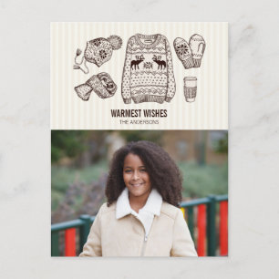 Carte postale photo d'essentiels de vacances avec 