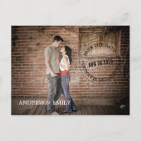 Carte postale photo du cercle du cachet de la date