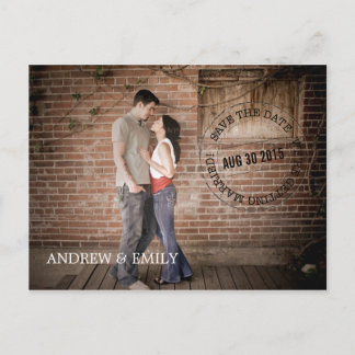 Carte postale photo du cercle du cachet de la date