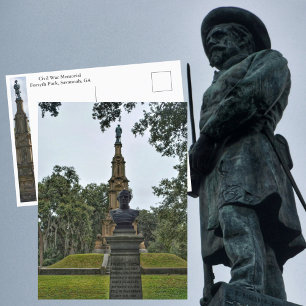Carte Postale Photo du Mémorial de la Guerre civile Savannah GA 