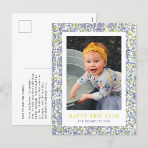 Carte postale photo du Nouvel An Confetti