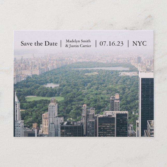 Carte postale photo du parc central de NYC - Save  (Devant)