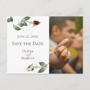 Carte Postale Photo Enregistrer la date Blush Rosé et Cabernet F