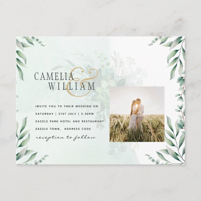 Carte Postale PHOTO Faire-part de mariage QR CODE (Devant)