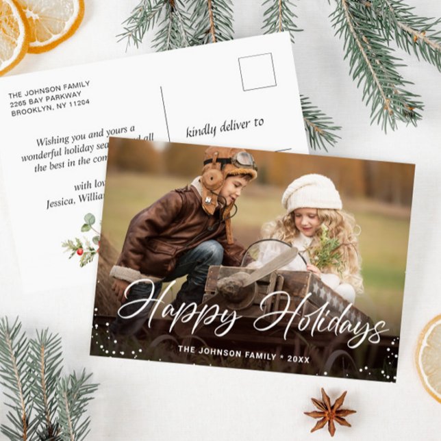 Carte Postale PHOTO Fêtes Joyeuses de Noël Pos de voeux (Créateur téléchargé)