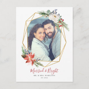 Carte Postale Photo florale mariée et brillante