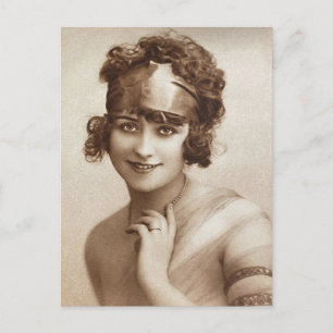 Carte postale photo française vintage de fille fla
