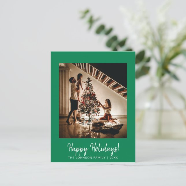 Carte postale photo Green Happy Holidays (Debout devant)