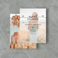 Photo Heart Calligraphy Sweet 16