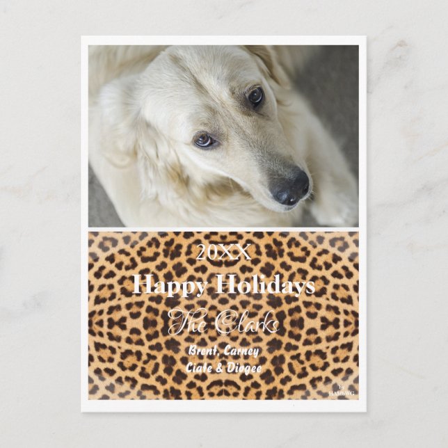 Carte postale Photo Leopard de Noël - HAMbWG (Devant)