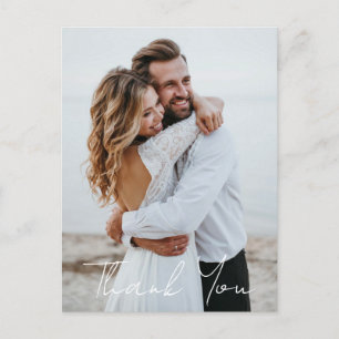 Carte Postale Photo Mariage simple Ajouter votre Merci de voeux