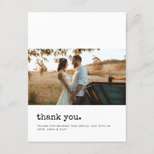 Carte Postale Photo minimaliste mariage merci