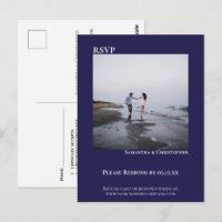 Photo minimaliste Marine moderne Mariage bleu RSVP