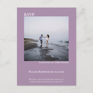 Carte Postale Photo minimaliste Simple Lavender Wedding RSVP