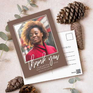 Carte Postale Photo Moderne Graduation Photo Merci Brown