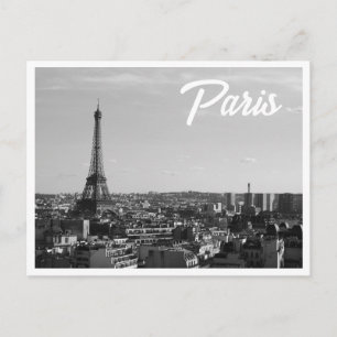 Carte Postale Photo Paris Noir & Blanc Tour Eiffel Skyline