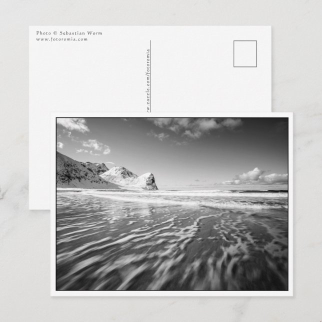 Carte Postale Photo paysage noir et blanc (Devant / Derrière)