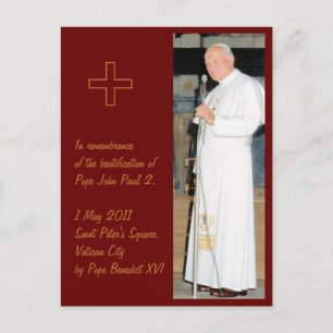Carte Postale Photo personnalisable du pape Jean-Paul 2