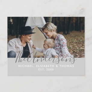 Carte Postale Photo personnalisée avec nom de famille et année d