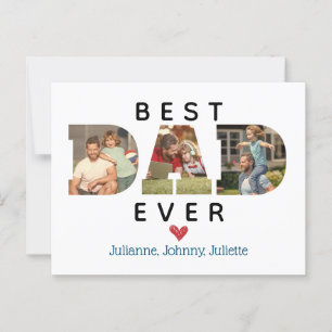 Carte Postale Photo PERSONNALISÉE Best DAD Ever Fête des pères C