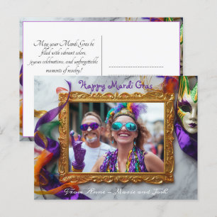 Carte Postale Photo personnalisée Cadre Mardi Gras Chaos