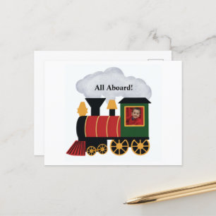 Carte Postale Photo personnalisée de Noël du train