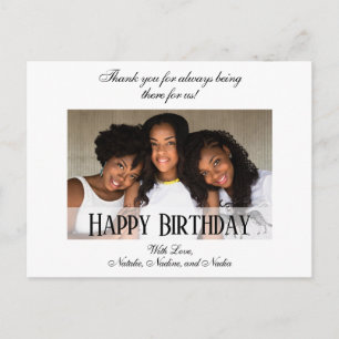 Carte Postale Photo personnalisée élégante Joyeux anniversaire