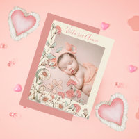 Photo personnalisée Fille Faire-part de naissance 