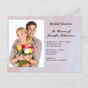 Carte Postale Photo personnalisée Gris Marbre nuptiale de douche