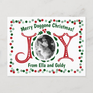 Carte Postale Photo personnalisée Joie Merry Doggone Noël