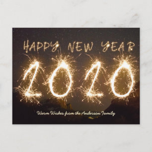 Carte Postale Photo personnalisée Joyeux Nouvel An 2020 Firework