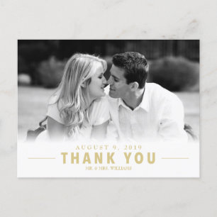 Carte postale photo personnalisée Mariage Gold Mer