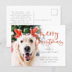 Carte Postale Photo Pet Personnalisée Joyeux Noël